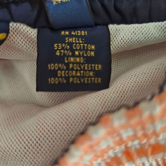 Polo Ralph Lauren Gingham Anchor Swim Trunks Men’s Large Orange White Resortwear - Picture 10 of 16